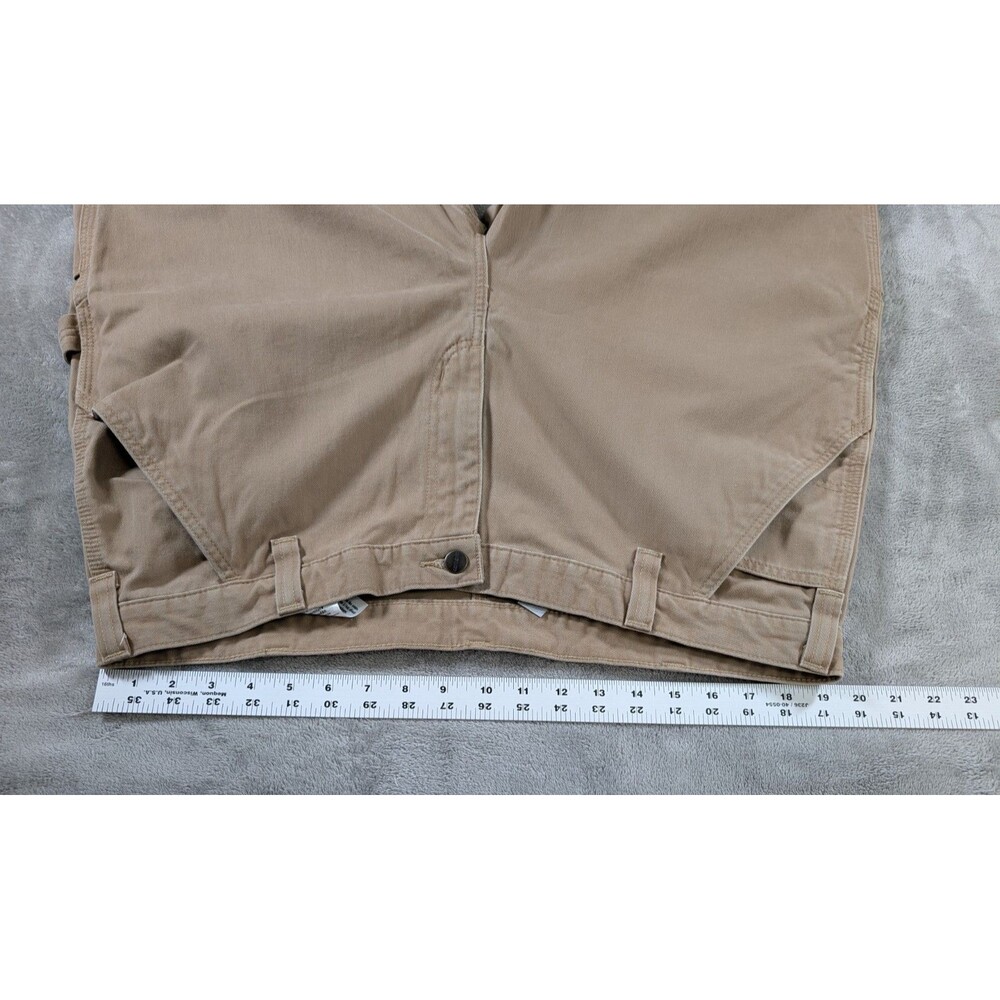 Carhartt Relaxed Straight Twill Dungaree Pants 40x30 Khaki Workwear - Picture 8 of 11